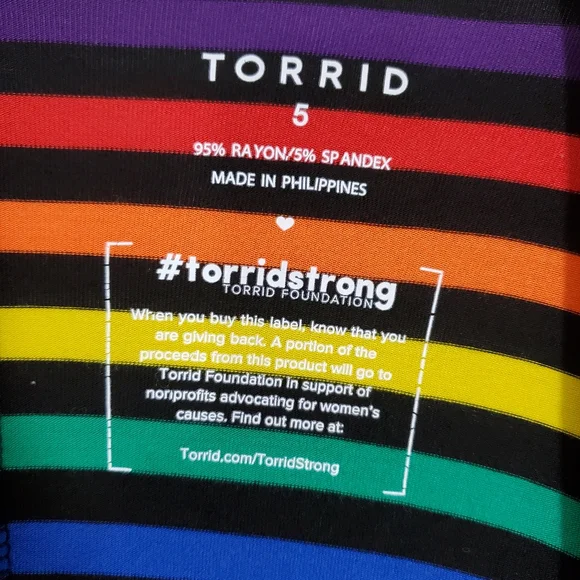 Torrid Women's Rainbow Striped Open Front Draped Cardigan Size 5X (28) - Picture 6 of 9